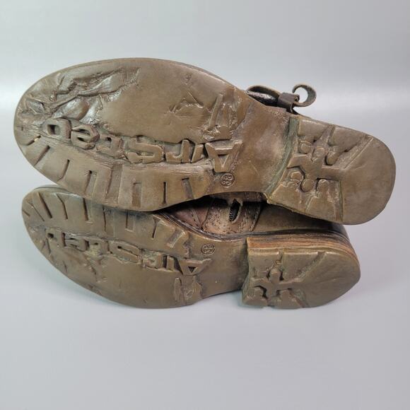 AS.98 Boho Biker Ankle Boots Italian Zipper Bootie Size 38 US 7.5-8 FLAWS READ - Picture 11 of 12